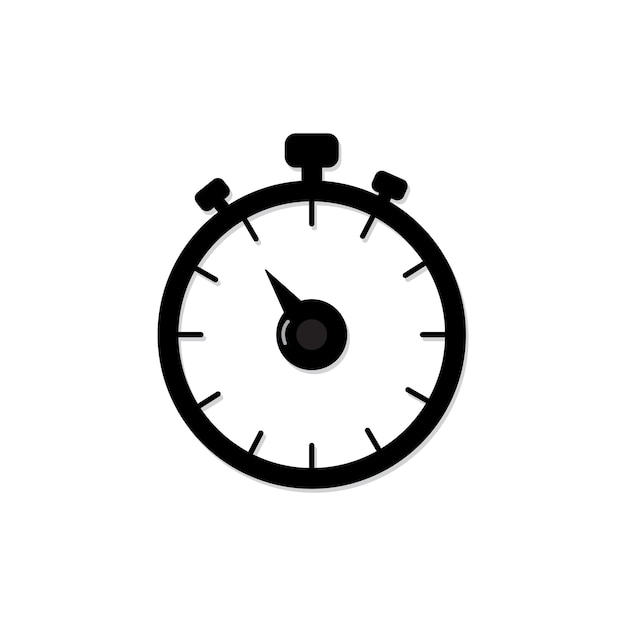 El icono vectorial del cronómetro de velocidad y tiempo más corto de fondo blanco