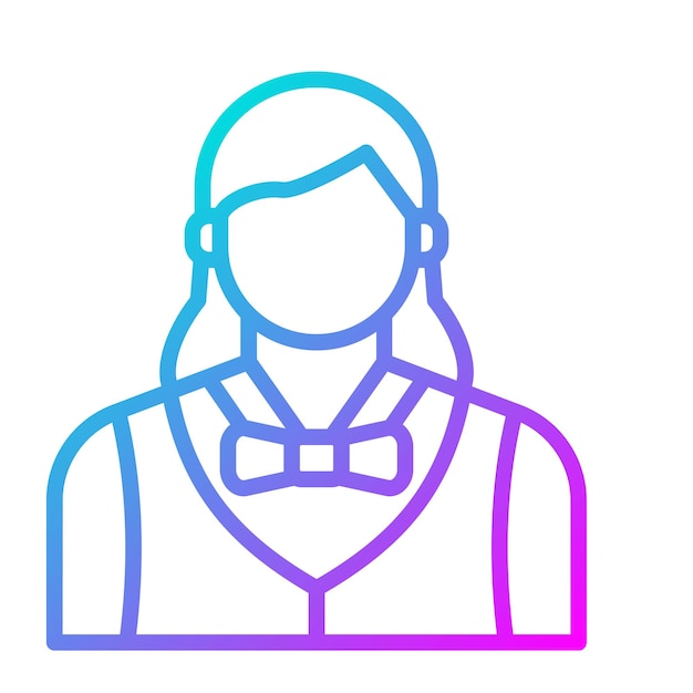 El icono vectorial del crupier femenino se puede usar para el conjunto de iconos del casino