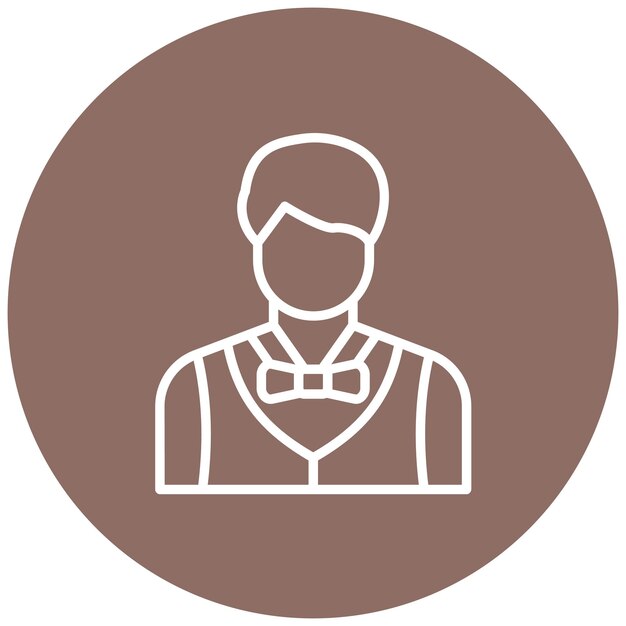 El icono vectorial del crupier masculino se puede usar para el conjunto de iconos del casino