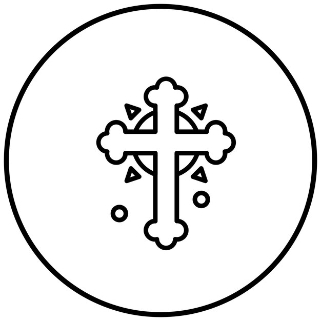 El icono vectorial de la cruz ortodoxa se puede usar para el conjunto de iconos del Carnaval