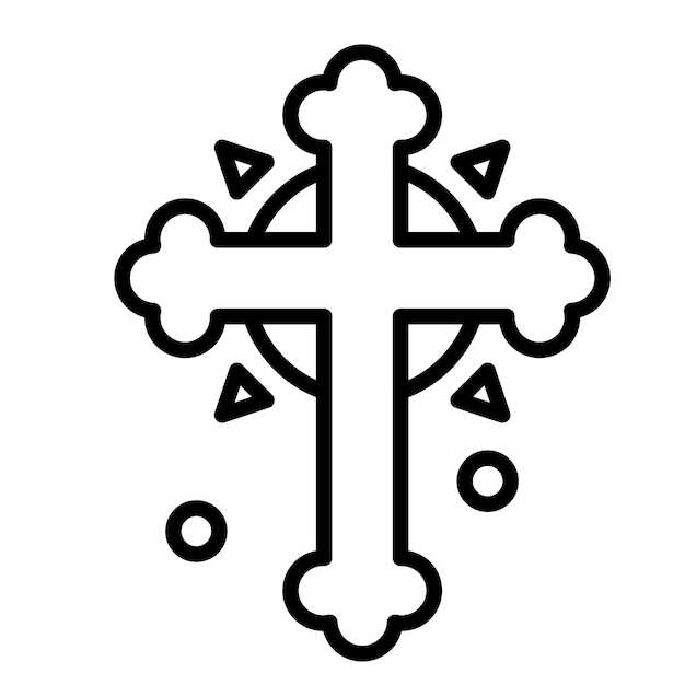 El icono vectorial de la cruz ortodoxa se puede usar para el conjunto de iconos del Carnaval