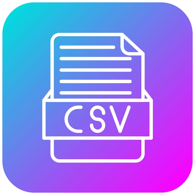 Vector el icono vectorial csv se puede utilizar para el conjunto de iconos de formatos de archivo