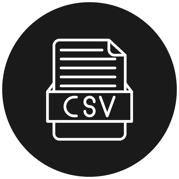 Vector el icono vectorial csv se puede utilizar para el conjunto de iconos de formatos de archivo