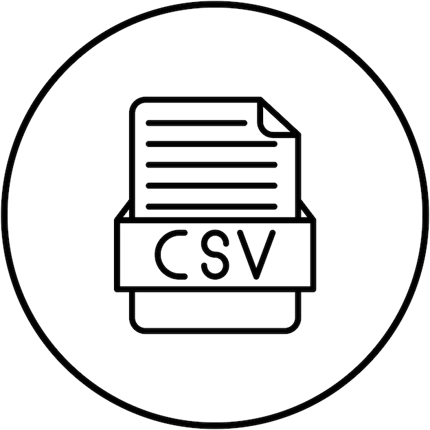 El icono vectorial csv se puede utilizar para el conjunto de iconos de formatos de archivo