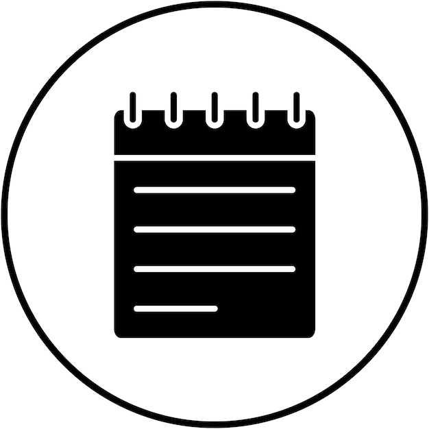 El icono vectorial del cuaderno se puede usar para el conjunto de iconos de la biblioteca
