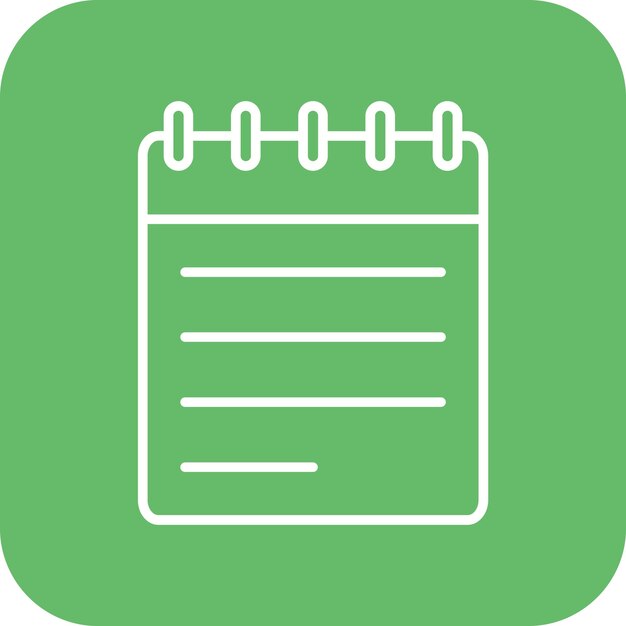 El icono vectorial del cuaderno se puede usar para el conjunto de iconos de la biblioteca