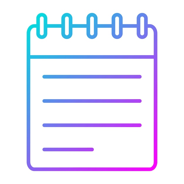 El icono vectorial del cuaderno se puede usar para el conjunto de iconos de la biblioteca