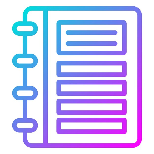 El icono vectorial del cuaderno se puede usar para el conjunto de iconos de vuelta a la escuela