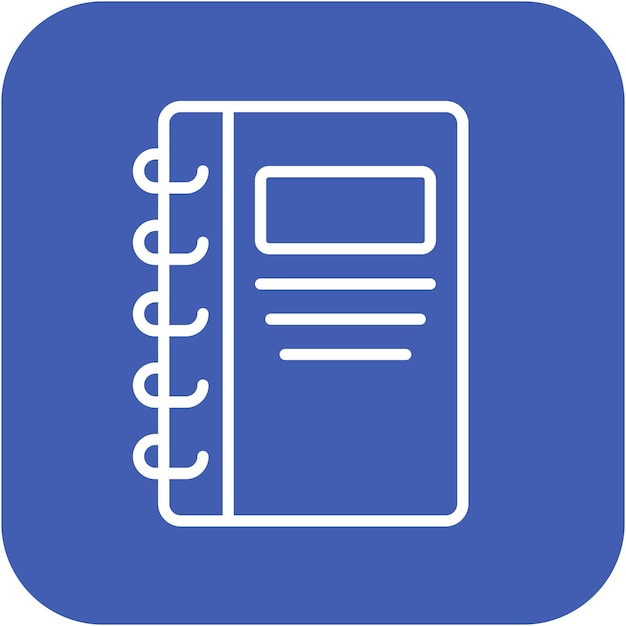 El icono vectorial del cuaderno se puede utilizar para el conjunto de iconos de negocios y recursos humanos
