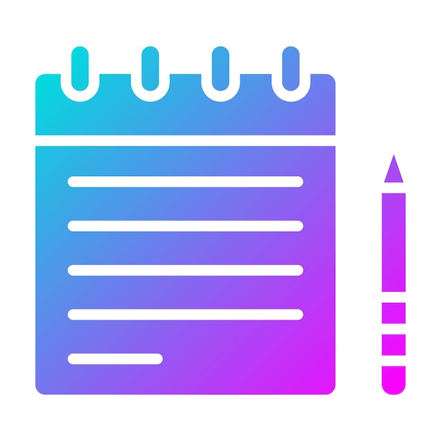 El icono vectorial del cuaderno se puede utilizar para el conjunto de iconos de papelería de Office