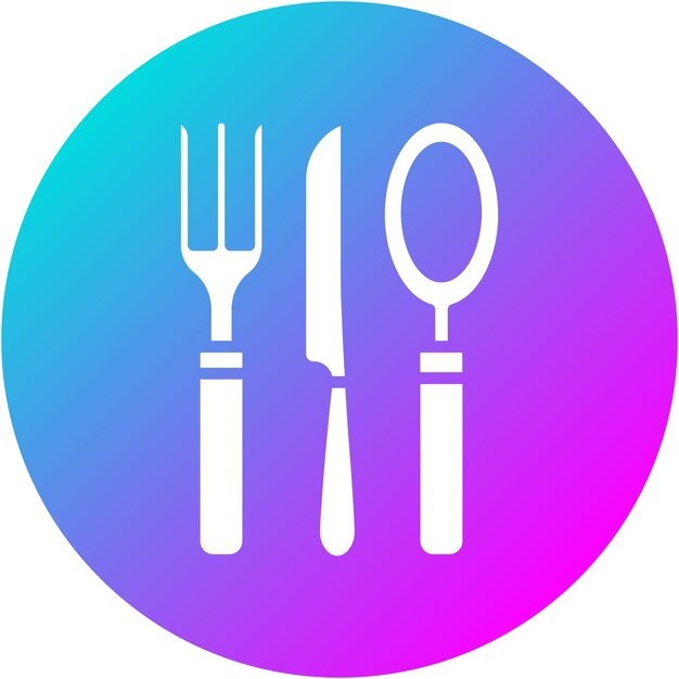 El icono vectorial de cubiertos se puede usar para el conjunto de iconos del jardín de infantes