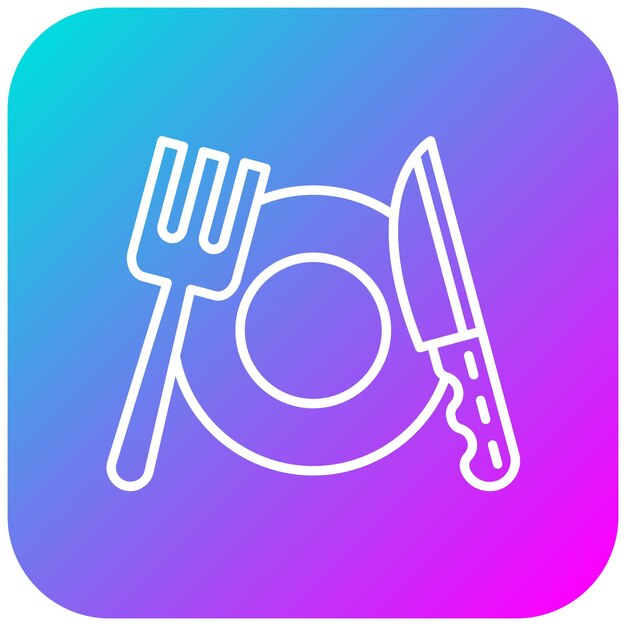 El icono vectorial de cubiertos se puede usar para el conjunto de iconos del restaurante