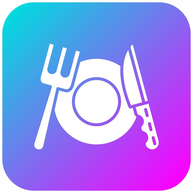 El icono vectorial de cubiertos se puede usar para el conjunto de iconos del restaurante