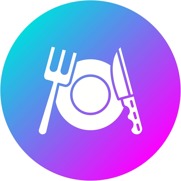 El icono vectorial de cubiertos se puede usar para el conjunto de iconos del restaurante