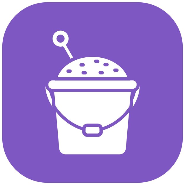 El icono vectorial del cubo de arena se puede usar para el conjunto de iconos del jardín de infantes