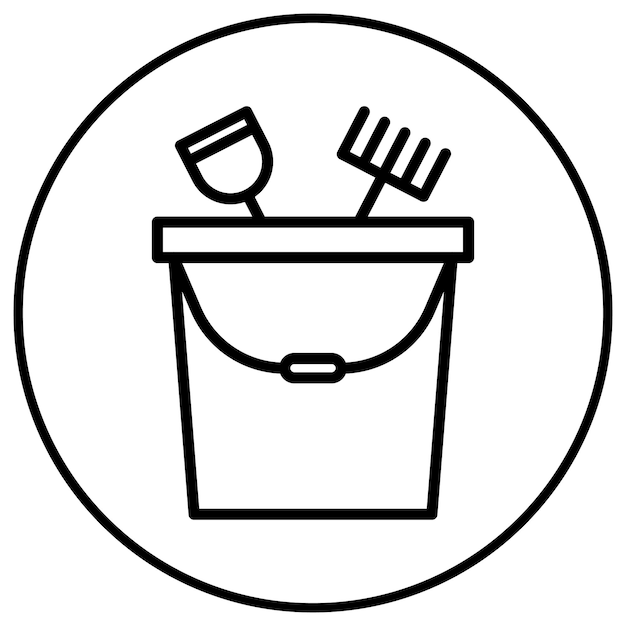 El icono vectorial del cubo de arena se puede usar para el conjunto de iconos de verano