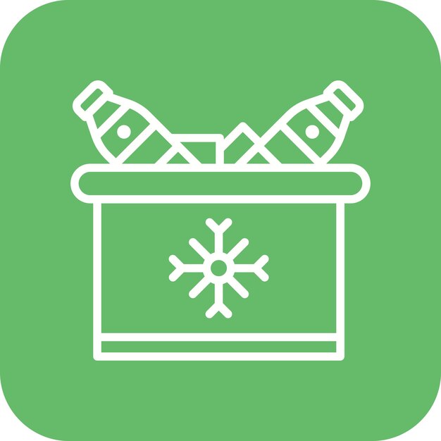 El icono vectorial del cubo de hielo se puede usar para el conjunto de iconos de cumpleaños
