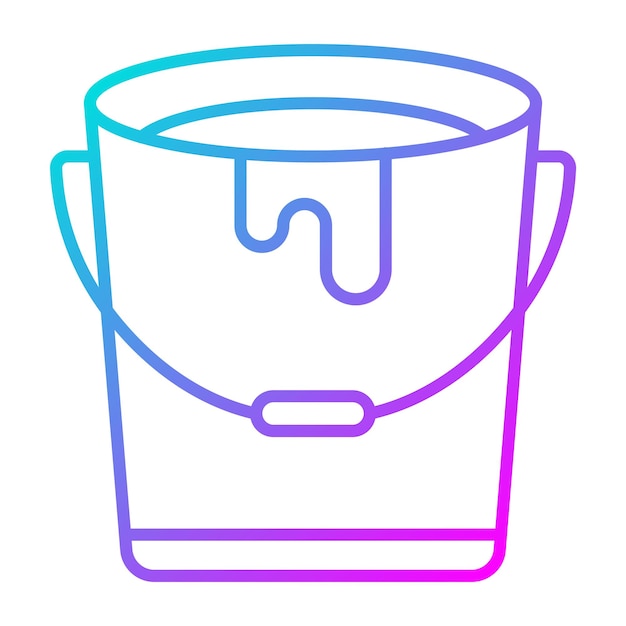 El icono vectorial del cubo de pintura se puede utilizar para el conjunto de iconos de herramientas de construcción