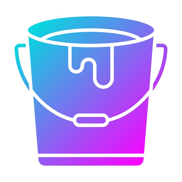 El icono vectorial del cubo de pintura se puede utilizar para el conjunto de iconos de herramientas de construcción