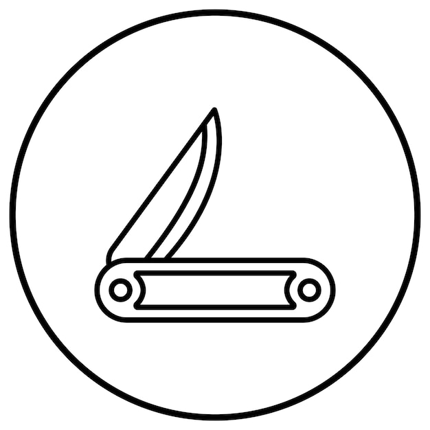 El icono vectorial del cuchillo de bolsillo se puede utilizar para el conjunto de iconos de herramientas de construcción
