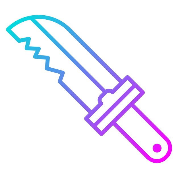 El icono vectorial del cuchillo de buceo se puede utilizar para el conjunto de iconos de vacaciones y turismo