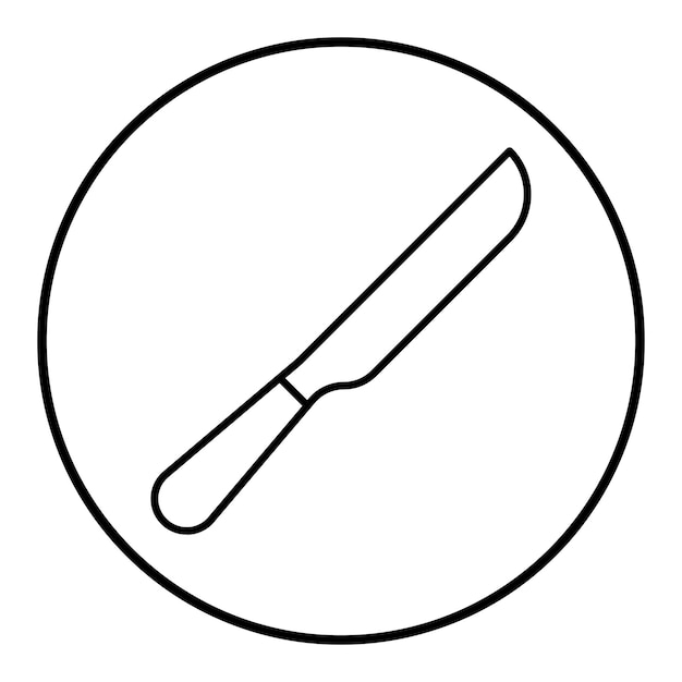 El icono vectorial del cuchillo de pan se puede usar para el conjunto de iconos de la panadería