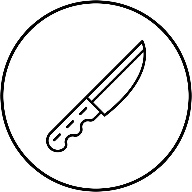 El icono vectorial del cuchillo se puede usar para el conjunto de iconos del restaurante