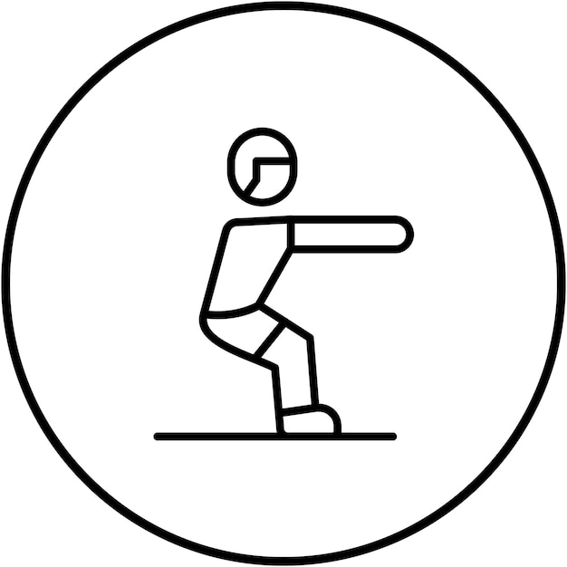 El icono vectorial de cuclillas se puede usar para el conjunto de iconos de la aplicación de entrenamiento