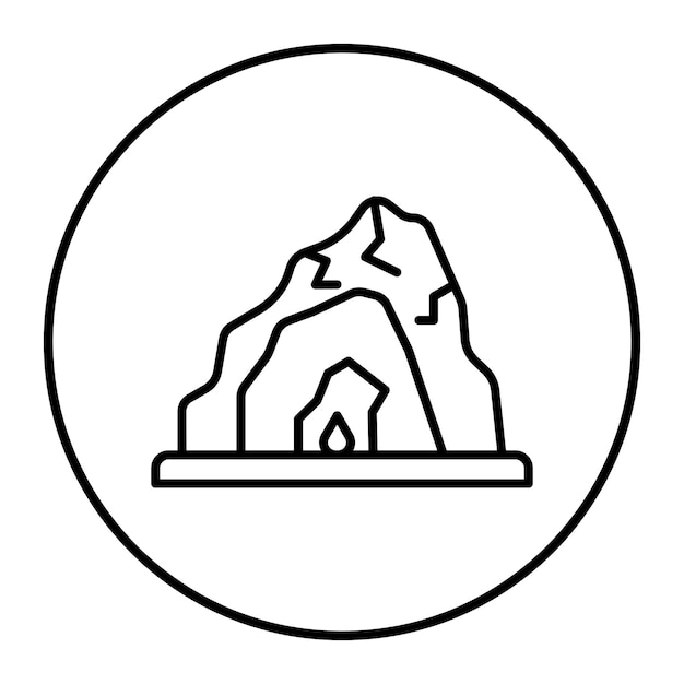 El icono vectorial de la cueva se puede utilizar para el conjunto de iconos de vacaciones y turismo
