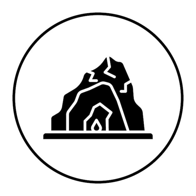 El icono vectorial de la cueva se puede utilizar para el conjunto de iconos de vacaciones y turismo