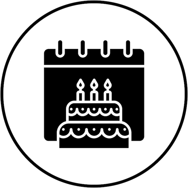 El icono vectorial de cumpleaños se puede usar para el conjunto de iconos de fiestas y celebraciones