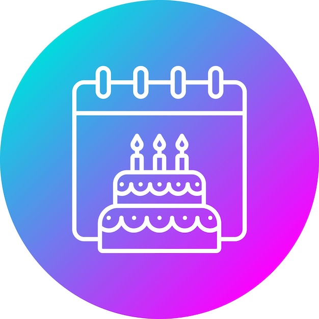 El icono vectorial de cumpleaños se puede usar para el conjunto de iconos de fiestas y celebraciones