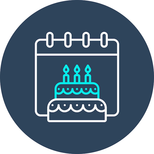 El icono vectorial de cumpleaños se puede usar para el conjunto de iconos de fiestas y celebraciones