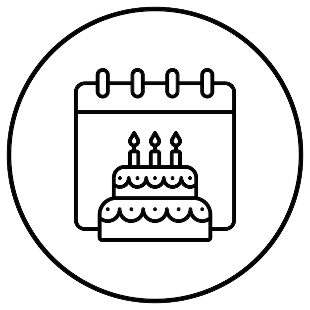 El icono vectorial de cumpleaños se puede usar para el conjunto de iconos de fiestas y celebraciones