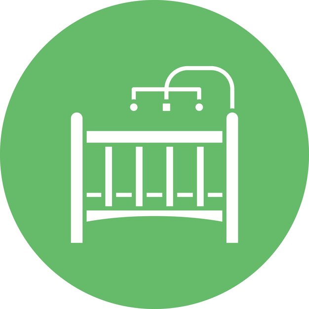 El icono vectorial de la cuna de bebé se puede usar para el conjunto de iconos de bebé