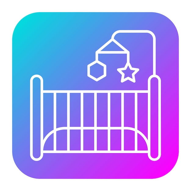 El icono vectorial de la cuna de bebé se puede usar para el conjunto de iconos de bebé