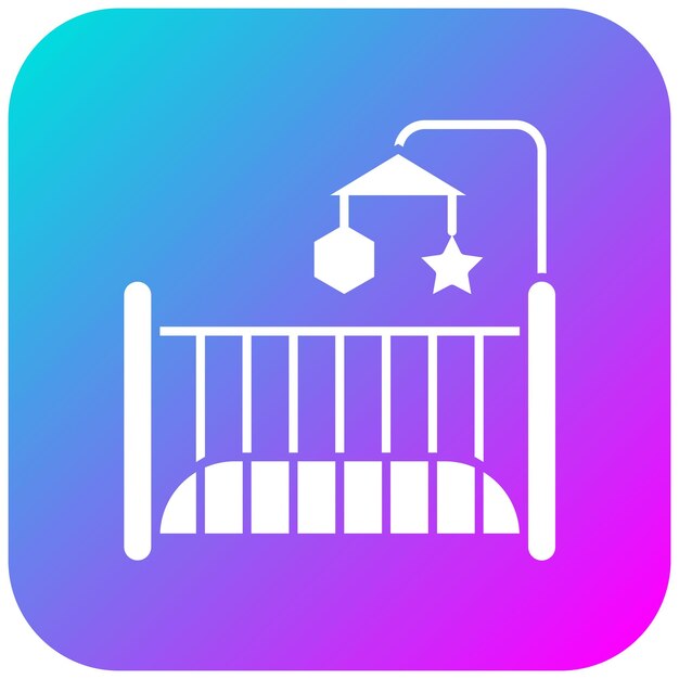El icono vectorial de la cuna de bebé se puede usar para el conjunto de iconos de bebé