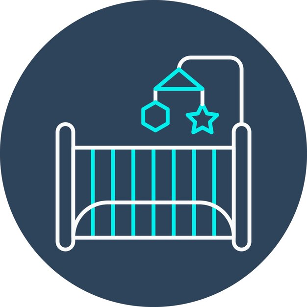El icono vectorial de la cuna de bebé se puede usar para el conjunto de iconos de bebé