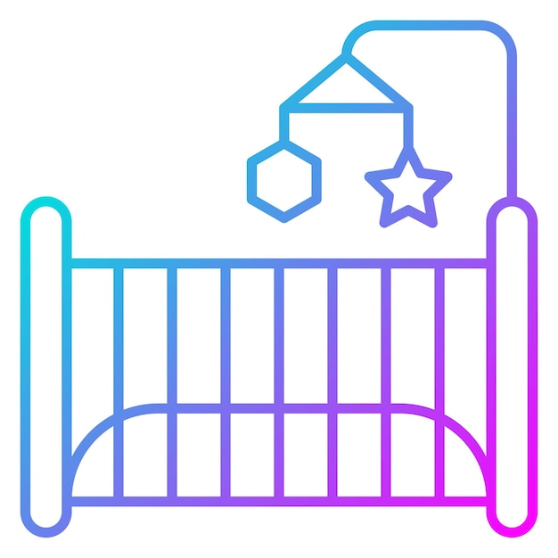 El icono vectorial de la cuna de bebé se puede usar para el conjunto de iconos de bebé