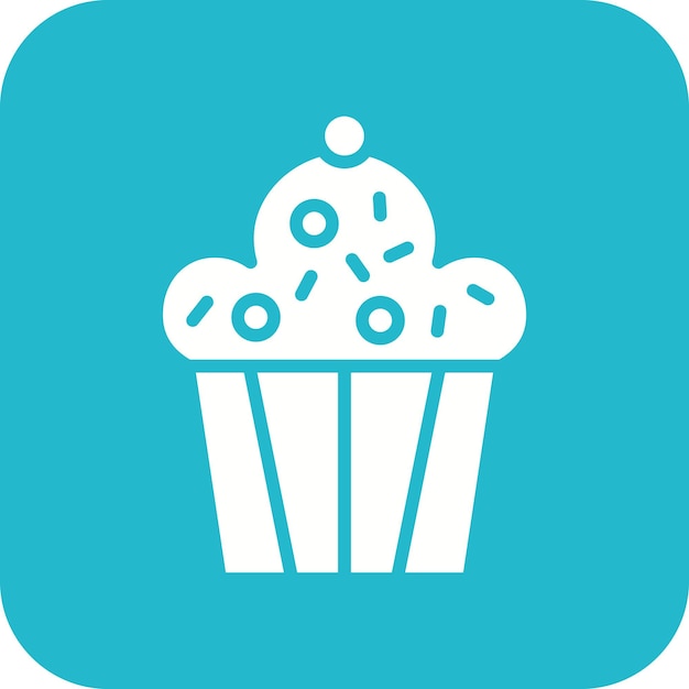El icono vectorial de cupcake se puede usar para el conjunto de iconos de cumpleaños