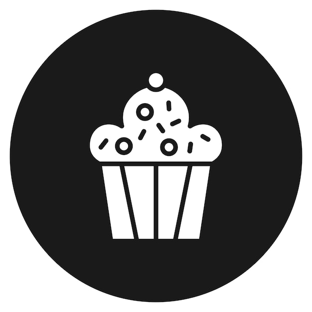 El icono vectorial de cupcake se puede usar para el conjunto de iconos de cumpleaños