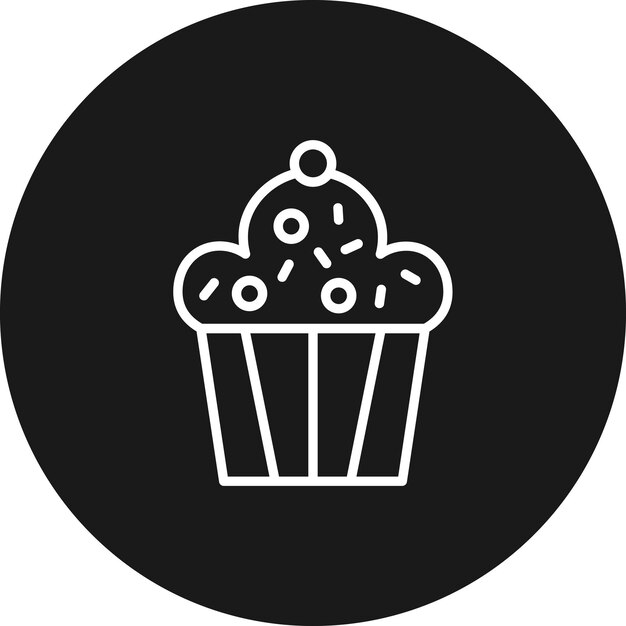 El icono vectorial de cupcake se puede usar para el conjunto de iconos de cumpleaños