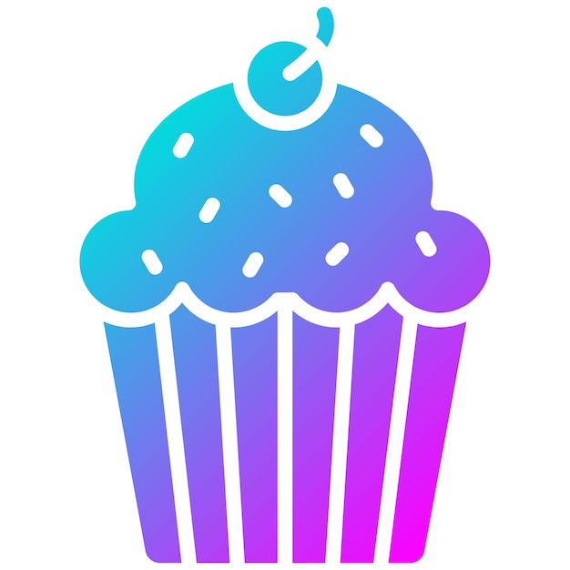 El icono vectorial de cupcake se puede usar para el conjunto de iconos de la ducha de bebé