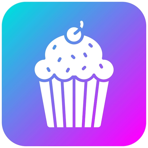 El icono vectorial de cupcake se puede usar para el conjunto de iconos de la ducha de bebé