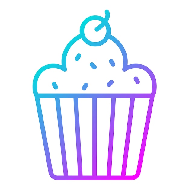 El icono vectorial de cupcake se puede usar para el conjunto de iconos de dulces y caramelos