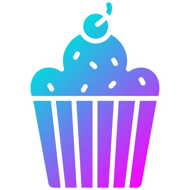 El icono vectorial de cupcake se puede usar para el conjunto de iconos de dulces y caramelos