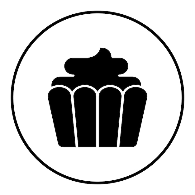 El icono vectorial de cupcake se puede usar para el conjunto de iconos de panadería