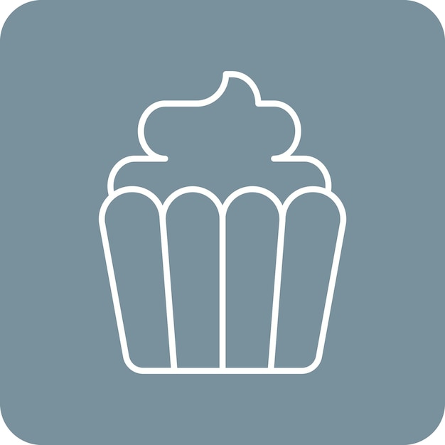 El icono vectorial de cupcake se puede usar para el conjunto de iconos de panadería