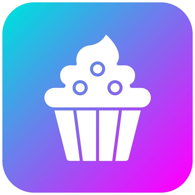 El icono vectorial de cupcakes se puede usar para el conjunto de iconos de fiestas y celebraciones