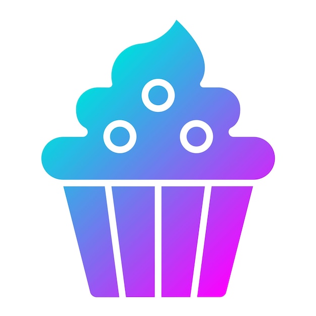 El icono vectorial de cupcakes se puede usar para el conjunto de iconos de fiestas y celebraciones